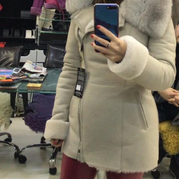 Lambskin Shearling Coat, real rabbit fur - Picture 4 of 13